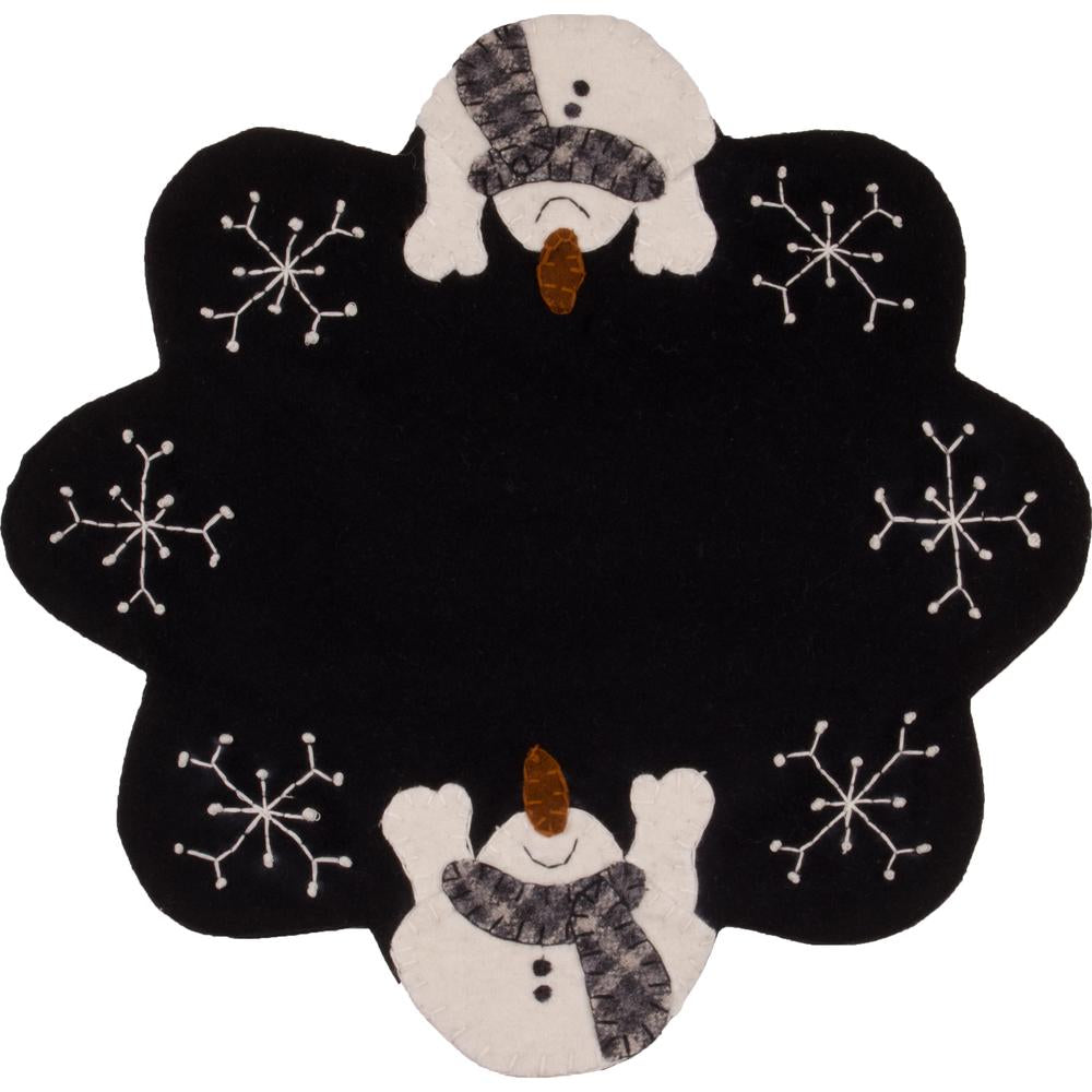 Snow Day Black Candlemat - Set of Two - Interiors by Elizabeth