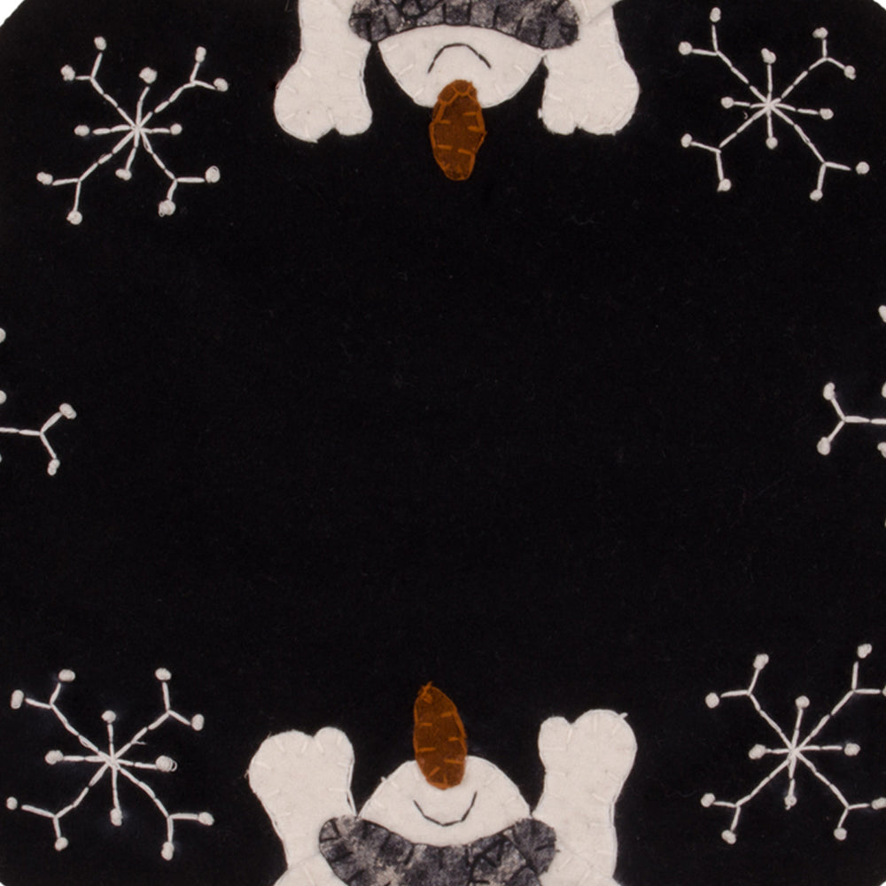 Snow Day Black Candlemat Set Of Two CMRE0225