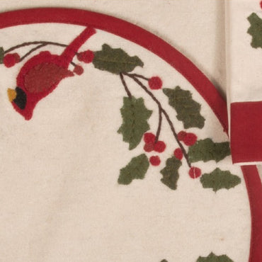 Cardinal Holly Candle Mat  Set of 2 CMRE0333