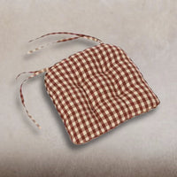 Thumbnail for Barn Red-Nutmeg Heritage House Check Barn Red Chair Pad - Interiors by Elizabeth