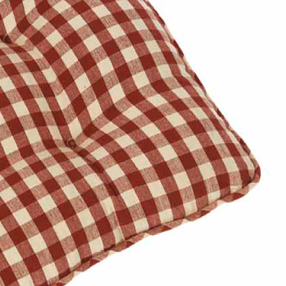 Barn Red Nutmeg Heritage House Check Barn Red Chair Pad - Interiors by Elizabeth