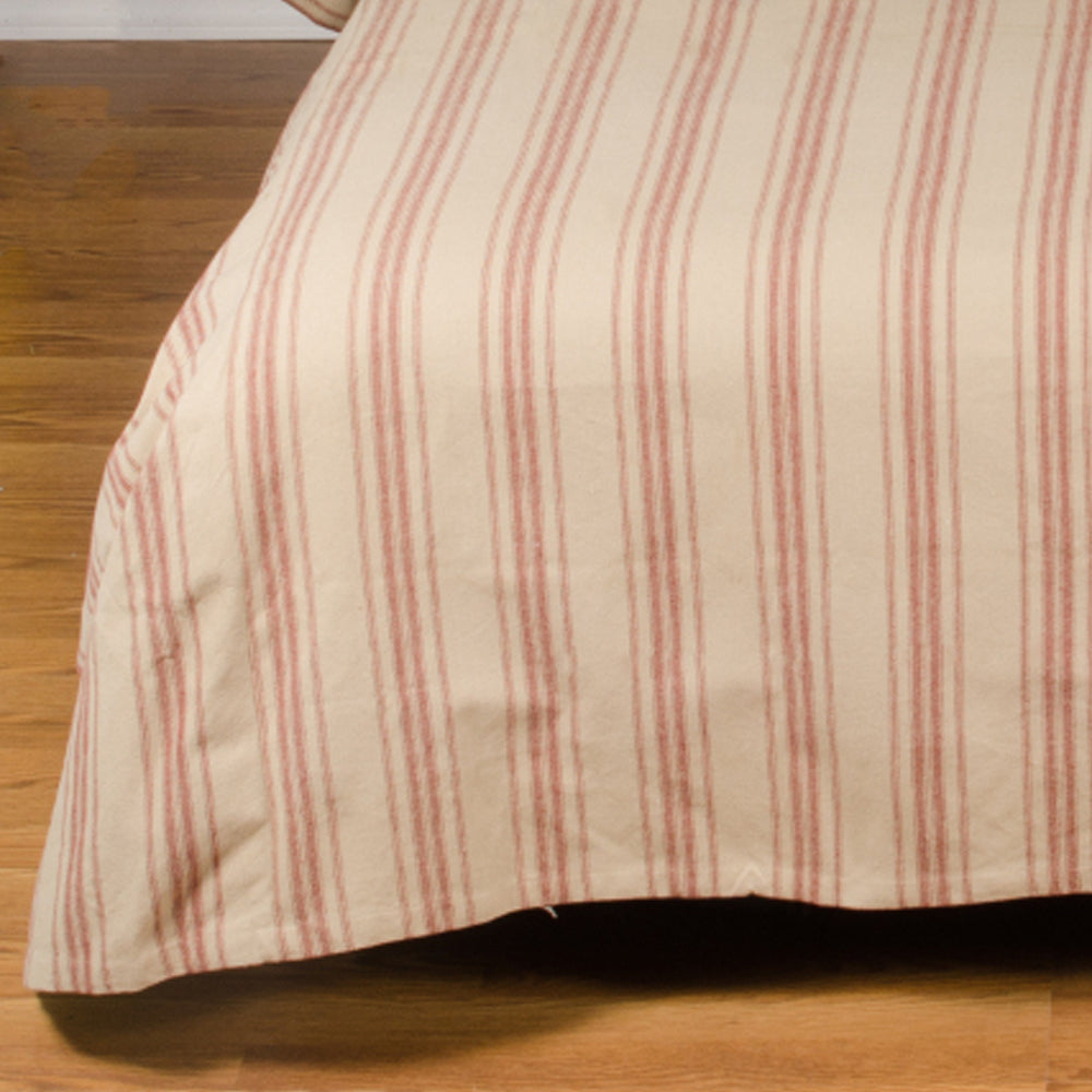 Oat Barn Red Grain Sack Stripe Bed Cover Queen
