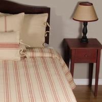 Thumbnail for Oat Barn Red Grain Sack Stripe Bed Cover Queen