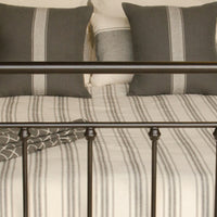 Thumbnail for Grain Sack Stripe Cream Pewter Queen Bed Cover