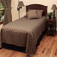 Thumbnail for Black-Tan Marshfield Jacquard Bed Cover Twin - Interiors by Elizabeth