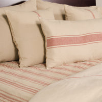 Thumbnail for Oat Barn Red Grain Sack Solid Duvet Cover (Tie Closure)