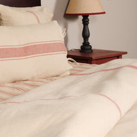 Thumbnail for Oat Barn Red Grain Sack Solid Duvet Cover (Tie Closure)