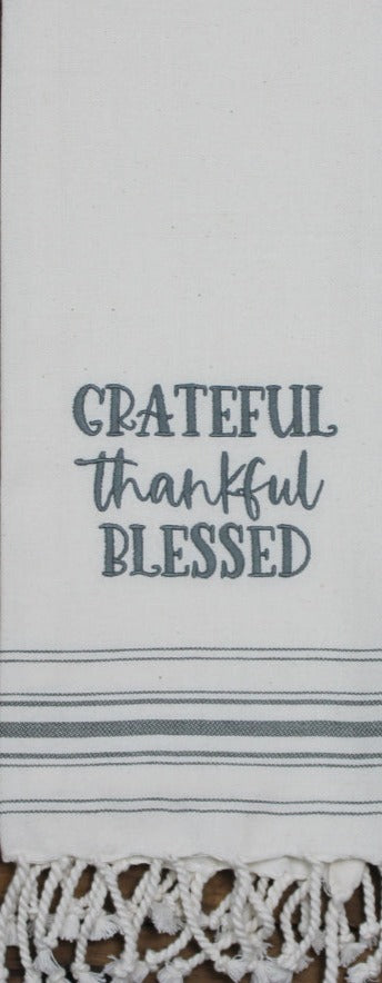Gratefull Thankful Blessed Towel - Interiors by Elizabeth