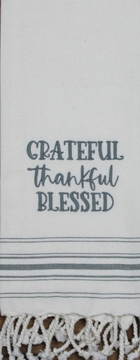 Thumbnail for Gratefull Thankful Blessed Towel - Interiors by Elizabeth