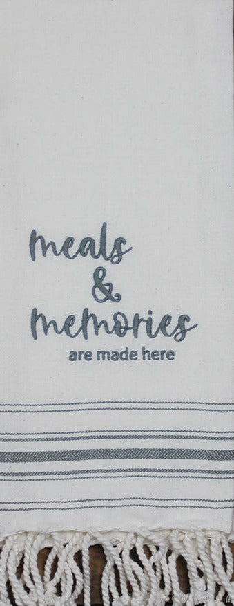 Meals & memories are made here Towel - Interiors by Elizabeth