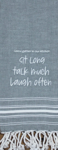 Thumbnail for Sit long, talk much, laugh often Towel - Interiors by Elizabeth