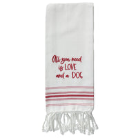 Thumbnail for Red All you need love dog towel - Interiors by Elizabeth