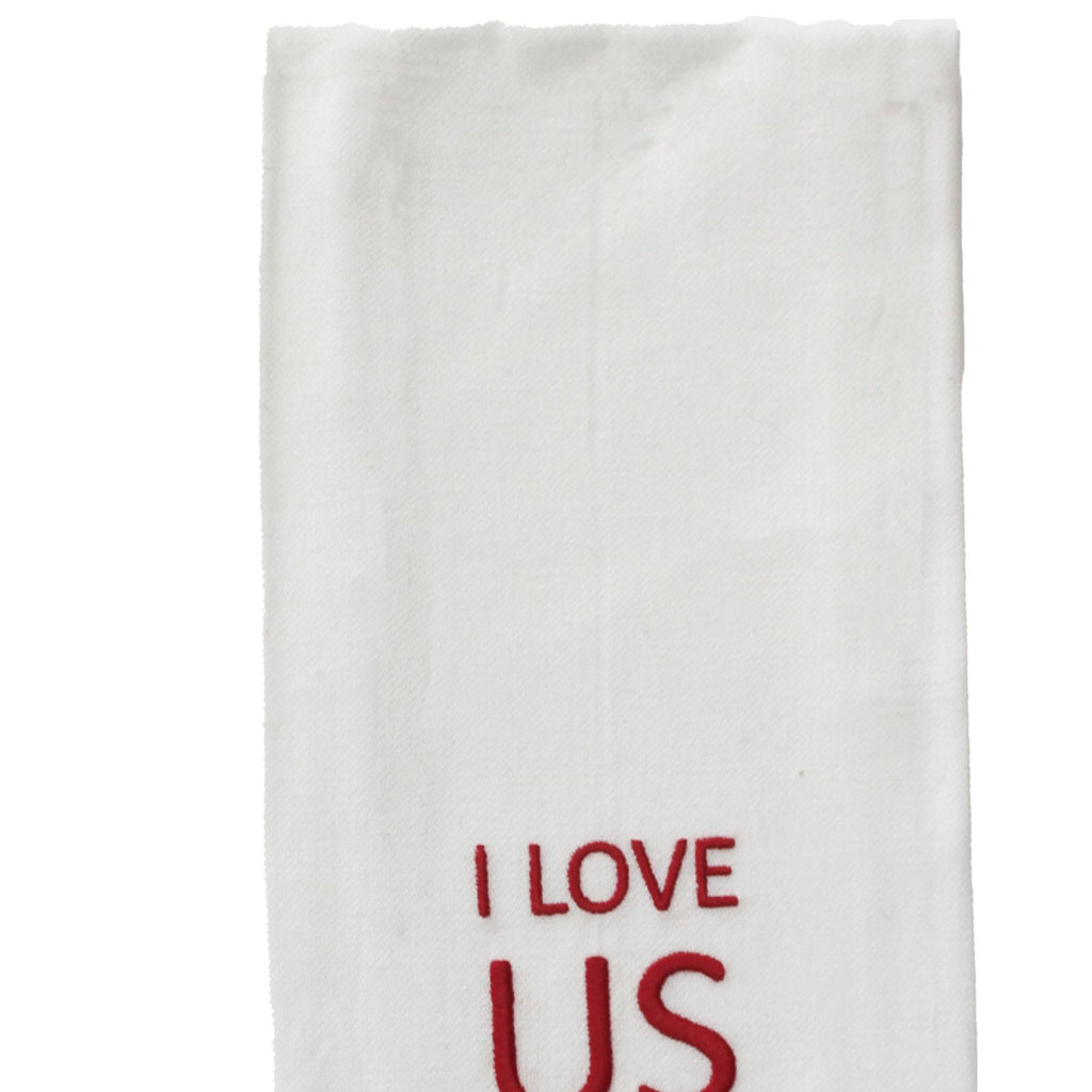 Red I Love Us Towel ET000020