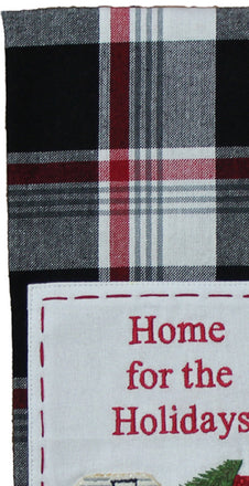 Winter Plaid Black, Red, Cream towel  Set of 2 ET044020