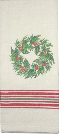 Thumbnail for Holiday Grain Sack Cream, Red, Grn towel  - Interiors by Elizabeth