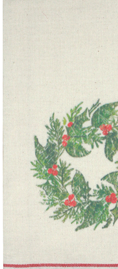 Holiday Grain Sack Cream, Red, Grn towel ET064020
