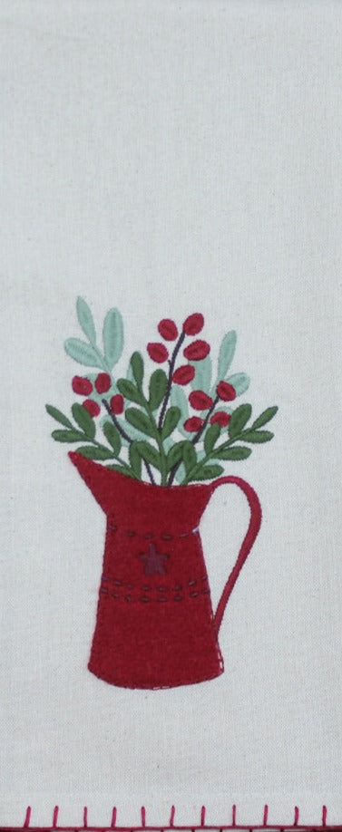 Holiday Pitcher  Towel - Interiors by Elizabeth