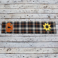 Thumbnail for 2 in 1 Primitive Fall Plaid Sunflower, Jack-o-lantern Towel Towel - Interiors by Elizabeth