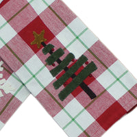 Thumbnail for 2 in 1 Christmas Buffalo Check Tree, Snowflake Towel Set of two