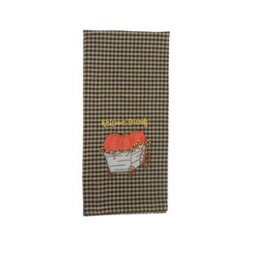 F Welcome Friends Pumpkin Cart Towel - Interiors by Elizabeth