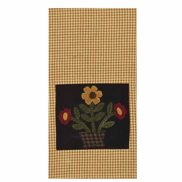 Black - Mustard Blooms Towel - Set of Two - Interiors by Elizabeth