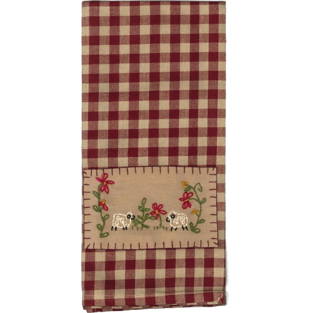 Barn Red-Nutmeg 2 Sheep Towel - Set of Two - Interiors by Elizabeth