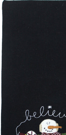 Snowman Believe Black towel  Set of 2 ETGP0425