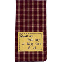 Thumbnail for Barn Red-Nutmeg Friends are God's Way Towel - Set of Two - Interiors by Elizabeth