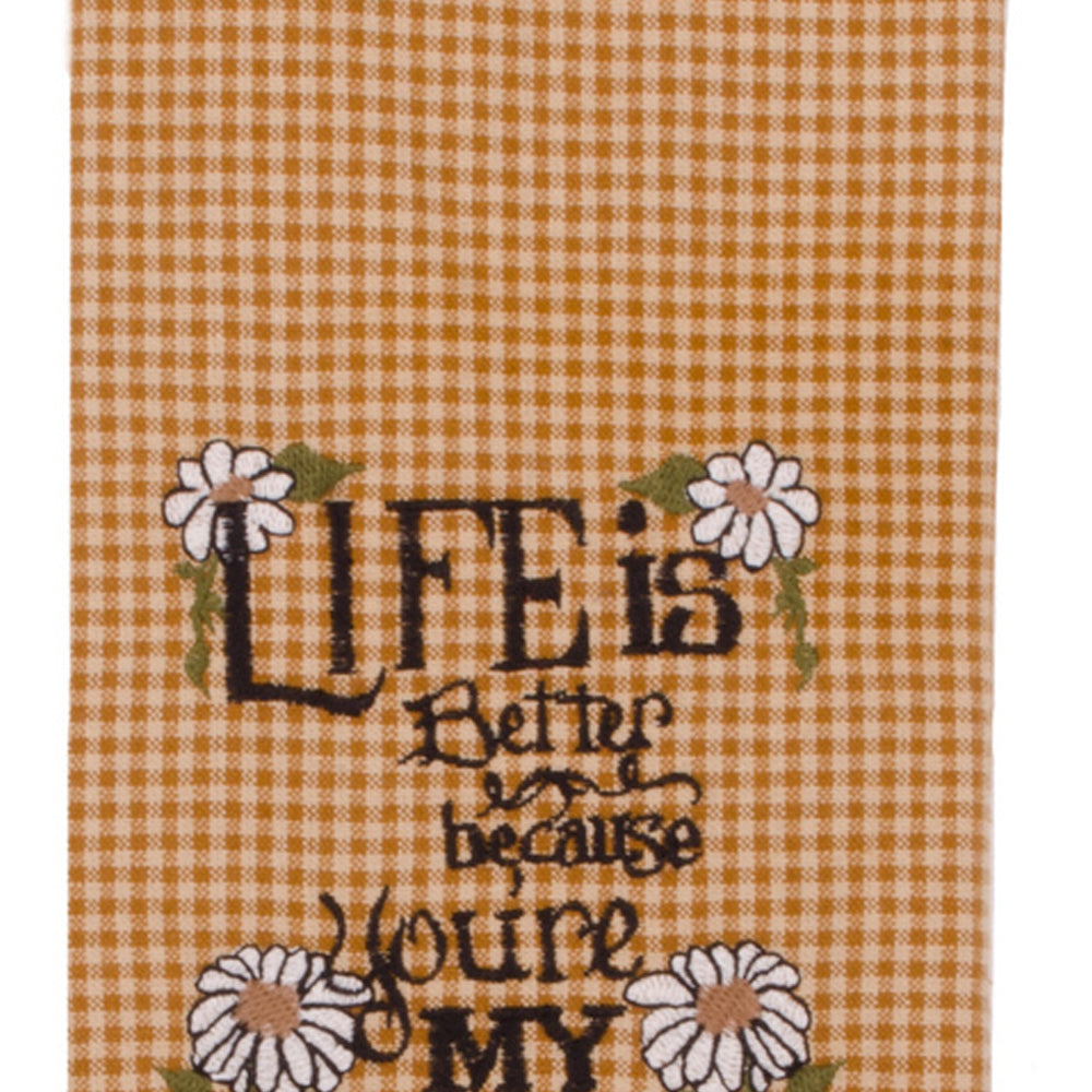 Nutmeg Mustard Life Is Better Towel Set Of Two - Interiors by Elizabeth
