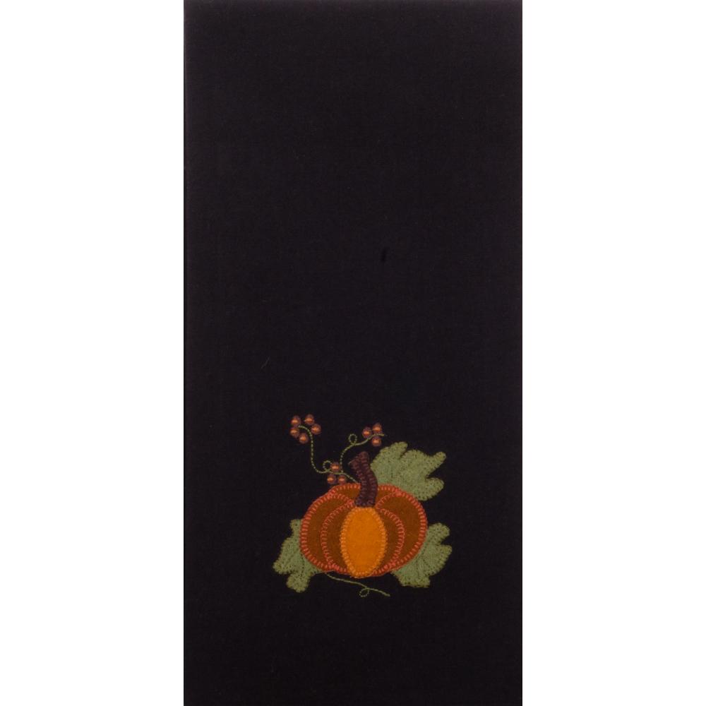 Pick A Pumpkin Towel Black - Set of Two - Interiors by Elizabeth
