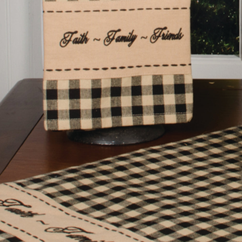 Black Nutmeg Faith Family Friends Towel Set Of Two - Interiors by Elizabeth