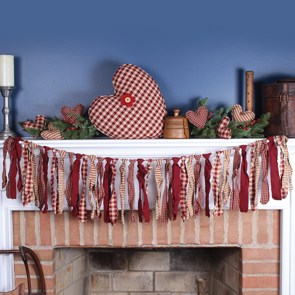 Red Fabric Ties Garland Garland - Interiors by Elizabeth