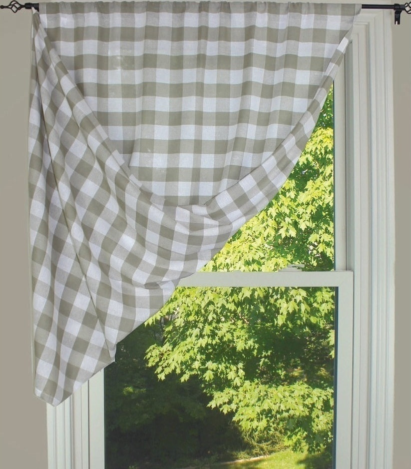 Heirloom  Buffalo Check Black Oat Panel  - Interiors by Elizabeth