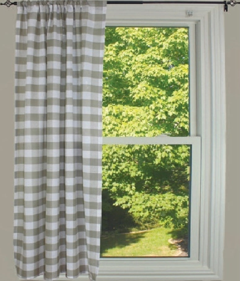 Heirloom Buffalo Check Oat Oat Panel  - Interiors by Elizabeth