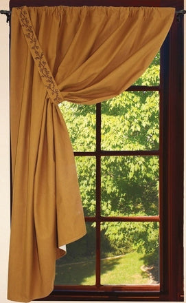 Primitive Ticking Mustard Mustard Panel  - Interiors by Elizabeth