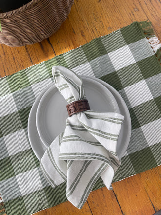 Grain Sack Sage Napkin set of 6 NK164009