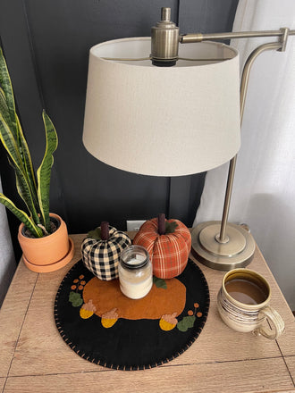 Stuffed Pumpkin Ornament 4" X 3" Heritage House Black Nutmeg ONRE0199