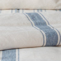 Thumbnail for Colonial Blue Cream Grain Sack Stripe Lumbar Pillow Cover