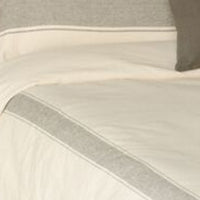 Thumbnail for Grain Sack Stripe Cream Pewter Lumbar Pillow Cover LC165065
