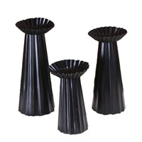 Thumbnail for Pillar Set of 3 conical shape 6 In,8 In, 10 In - black  - Interiors by Elizabeth