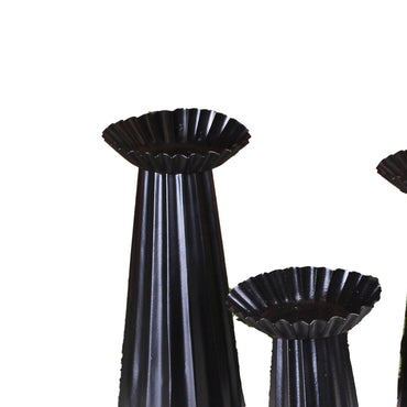 Pillar Set of 3 conical shape 6 In,8 In, 10 In - black  MTRE0004