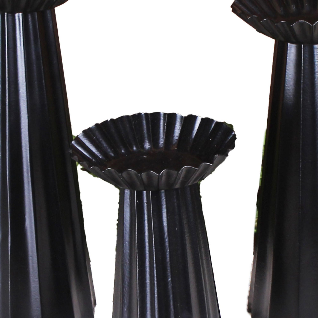 Pillar Set of 3 conical shape 6 In,8 In, 10 In - black  MTRE0004