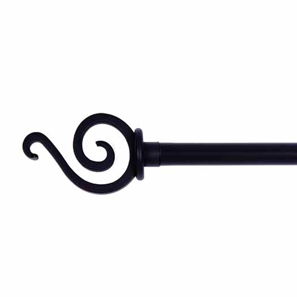 Black Scroll Curtain Rod Small Metal - Interiors by Elizabeth
