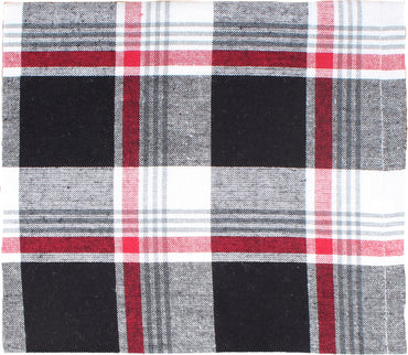 Winter Plaid Black, Red, Cream napkin  - Interiors by Elizabeth