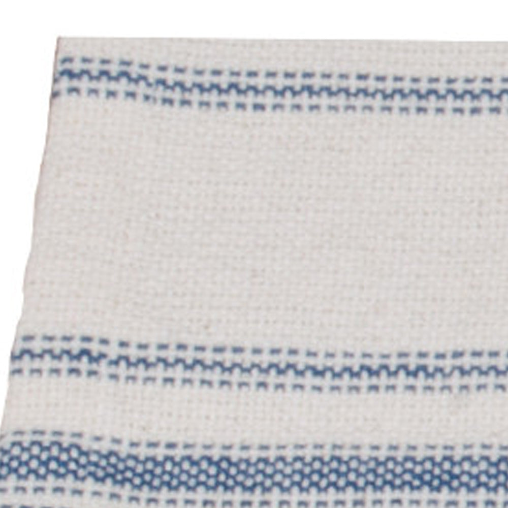 Colonial Blue Cream Grain Sack Stripe Napkin Set Of Six NK165014