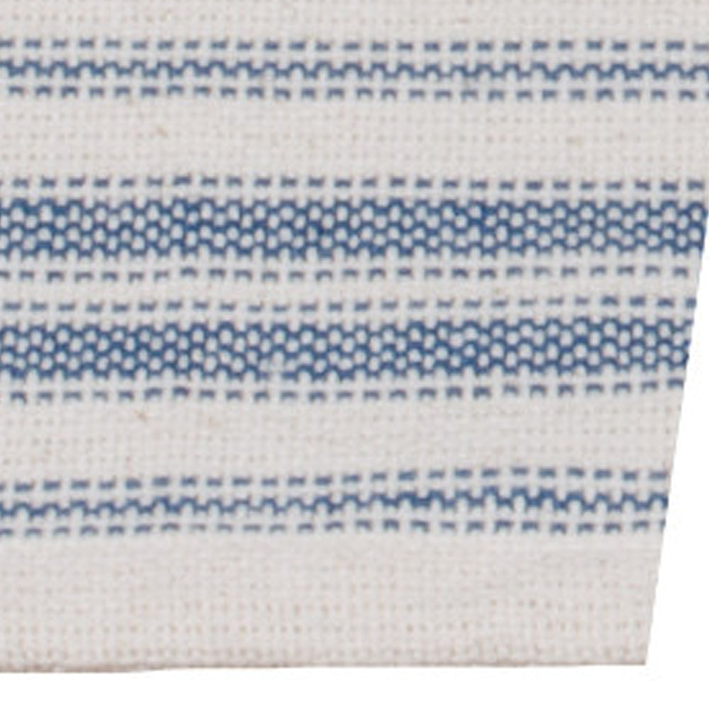 Colonial Blue Cream Grain Sack Stripe Napkin Set Of Six NK165014