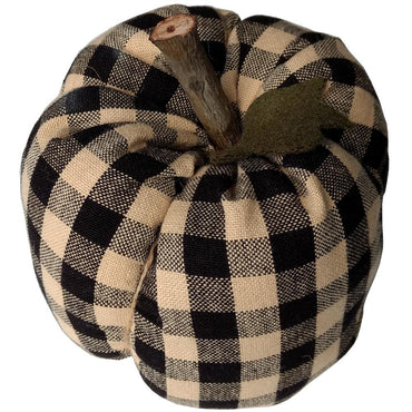 Stuffed Pumpkin Ornament 4" x 3" Heritage House Black - Nutmeg - Interiors by Elizabeth