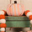 Cream Orange Ticking Pumpkin 4X3 Ornament ONRE0318