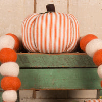 Thumbnail for Cream Orange Ticking Pumpkin 8X6 Ornament ONRE0320