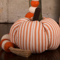 Thumbnail for Cream Orange Ticking Pumpkin 8X6 Ornament ONRE0320